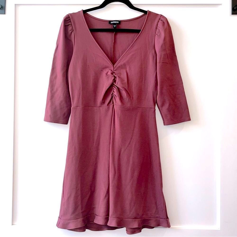 Express Mauve Ruffle Mini Dress - Size Med - Picture 1 of 6